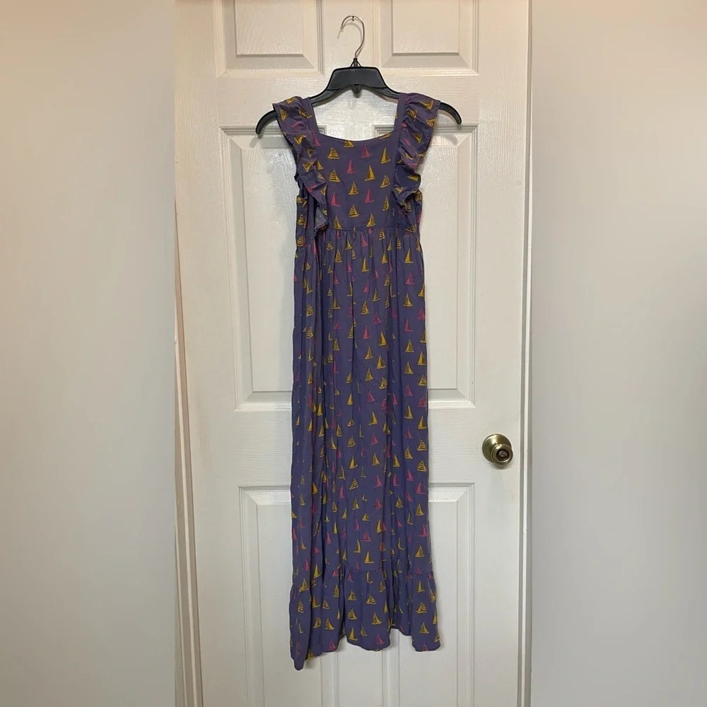 THE ODELLS: KID'S PALOMA MAXI DRESS Sailboats Nautical Coastal Girls Large